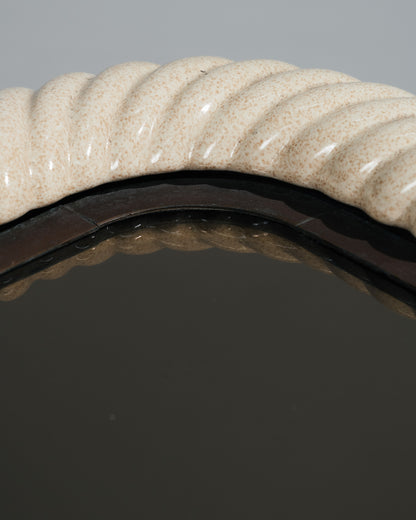 PAIRE DE TABLES BASSES MIROIR ET CÉRAMIQUE, TOMMASO BARBI, 1970s