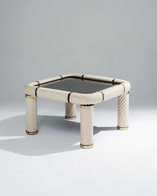 TABLE BASSE MIROIR ET CÉRAMIQUE, TOMMASO BARBI, 1970s