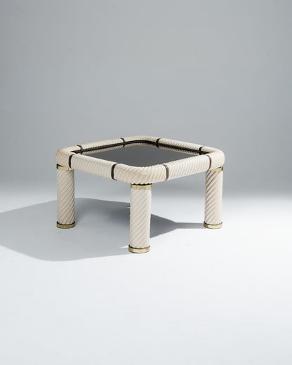 PAIRE DE TABLES BASSES MIROIR ET CÉRAMIQUE, TOMMASO BARBI, 1970s
