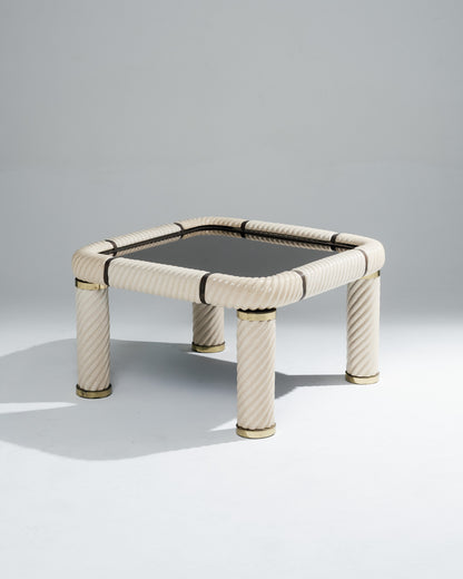 PAIRE DE TABLES BASSES MIROIR ET CÉRAMIQUE, TOMMASO BARBI, 1970s
