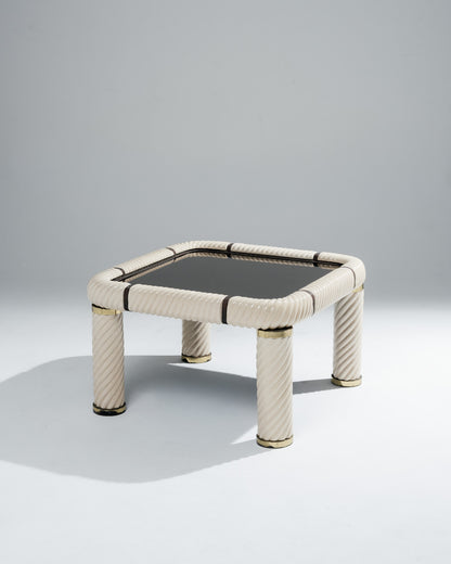 PAIRE DE TABLES BASSES MIROIR ET CÉRAMIQUE, TOMMASO BARBI, 1970s