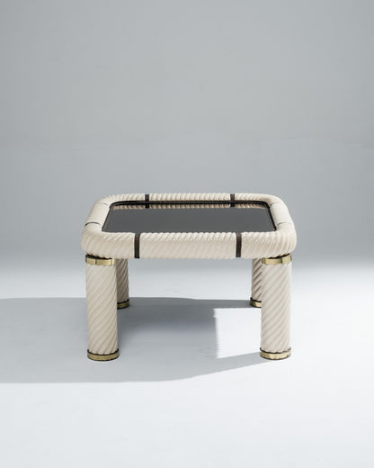 PAIRE DE TABLES BASSES MIROIR ET CÉRAMIQUE, TOMMASO BARBI, 1970s