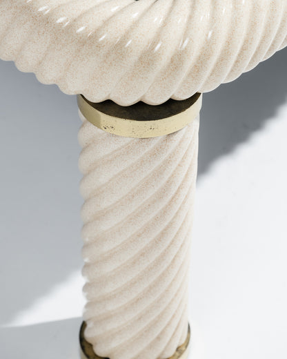 PAIRE DE TABLES BASSES MIROIR ET CÉRAMIQUE, TOMMASO BARBI, 1970s