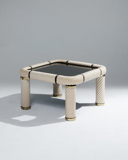 PAIRE DE TABLES BASSES MIROIR ET CÉRAMIQUE, TOMMASO BARBI, 1970s