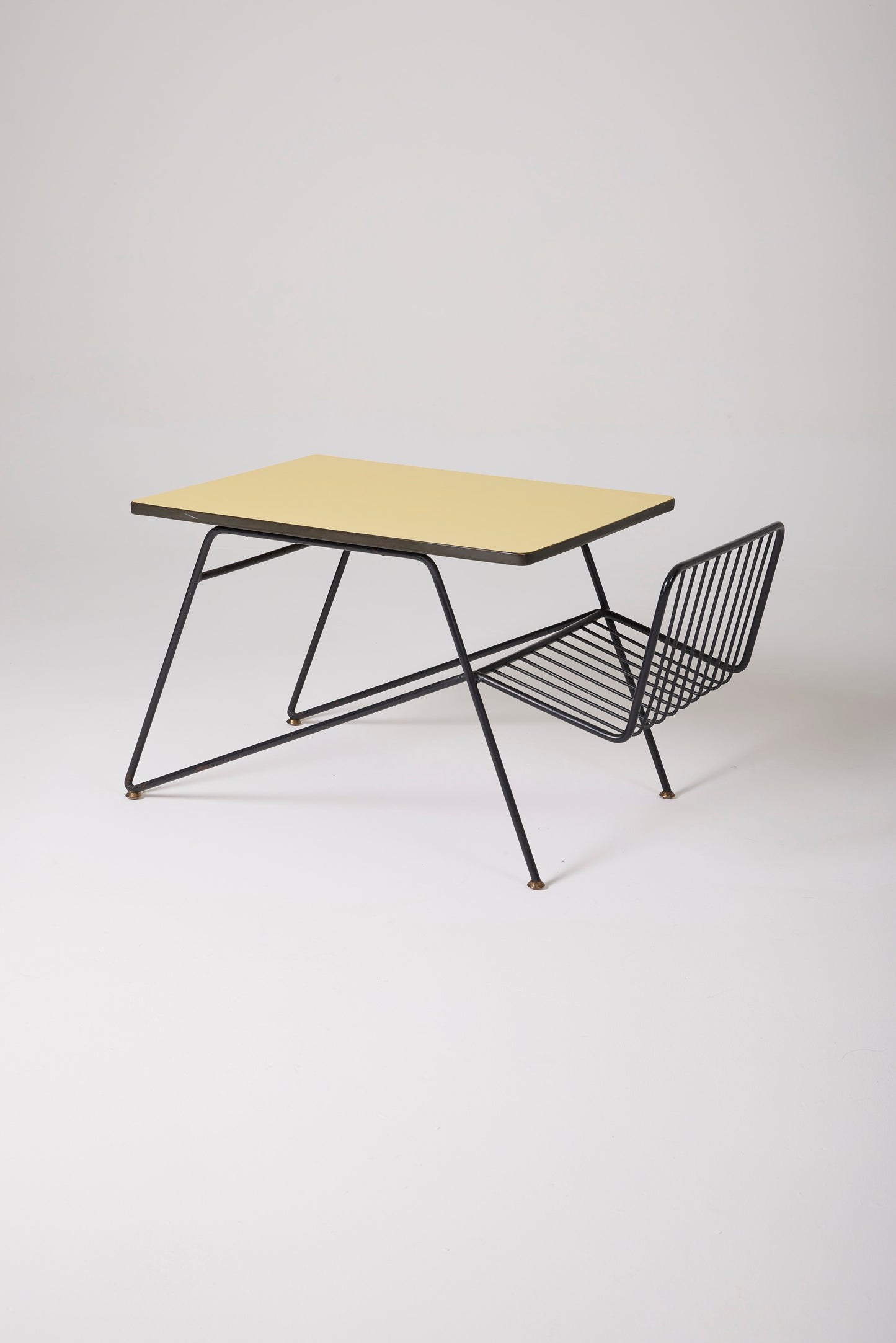 TABLE BASSE JAUNE ET NOIR GASTONE RINALDI, 1950s