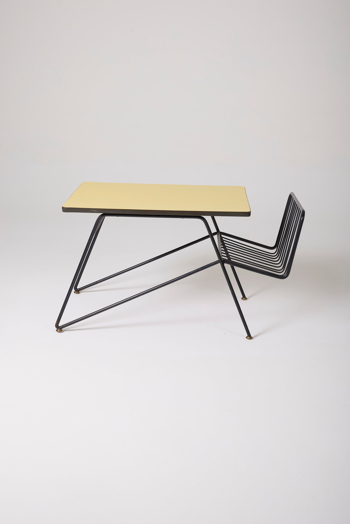 TABLE BASSE JAUNE ET NOIR GASTONE RINALDI, 1950s