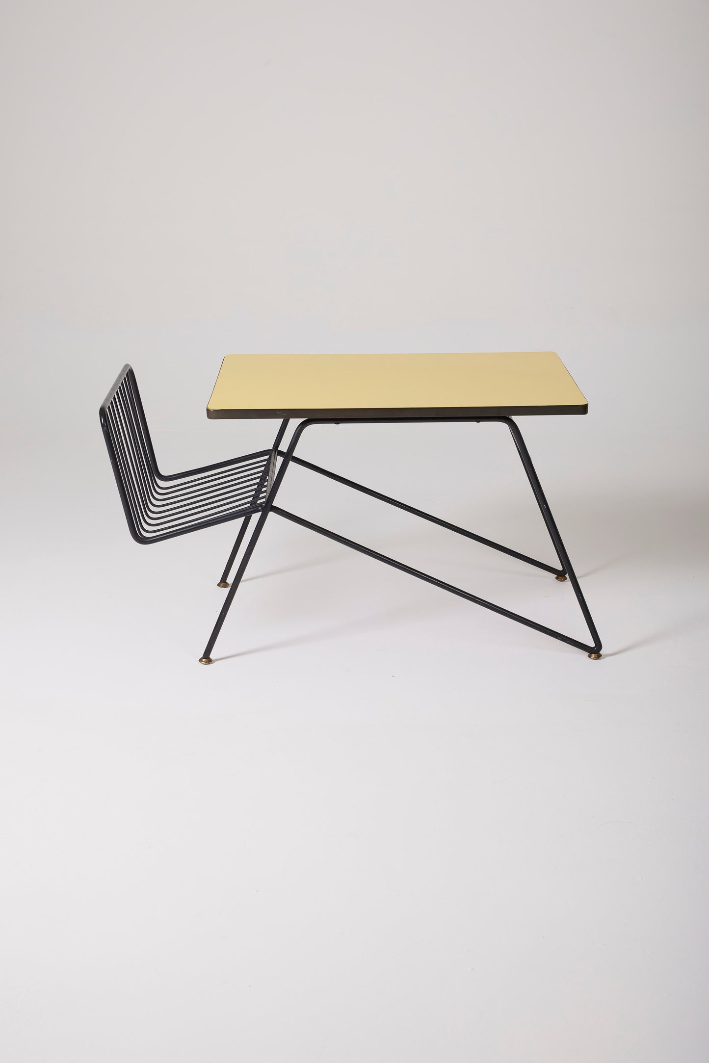 TABLE BASSE JAUNE ET NOIR GASTONE RINALDI, 1950s