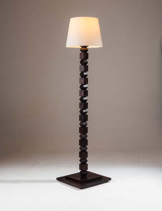 CHERRY WOOD FLOOR LAMP, 1940s