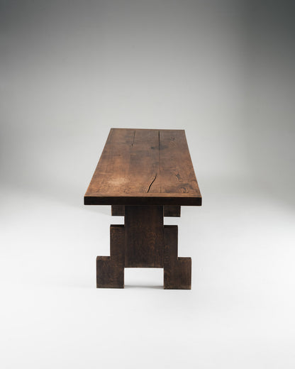 TABLE EN CHÊNE ET FERRONERIE, 1940s