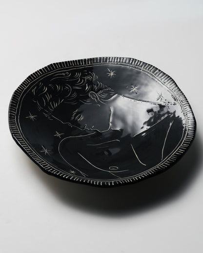 HANDCRAFTED GRAY CERAMIC PLATE, ELDAROV.T