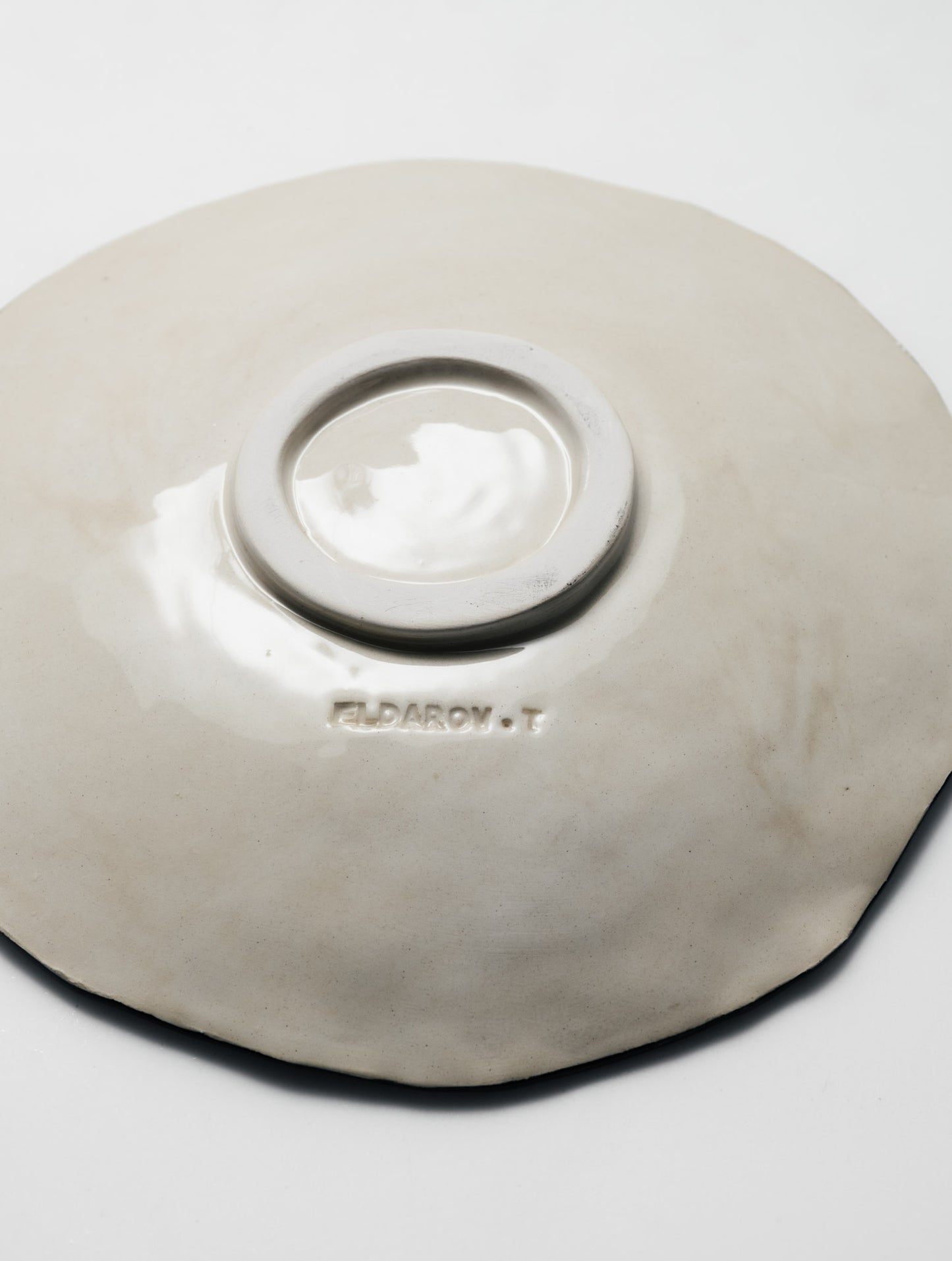 HANDCRAFTED GRAY CERAMIC PLATE, ELDAROV.T