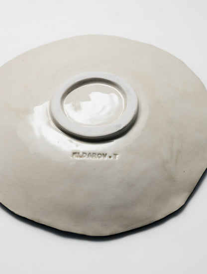 HANDCRAFTED GRAY CERAMIC PLATE, ELDAROV.T