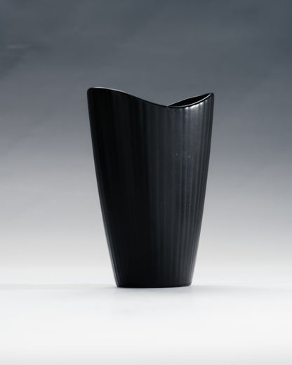 SMALL RIBBED STONEWARE VASE, UPSALA-EKEBY, 1950s