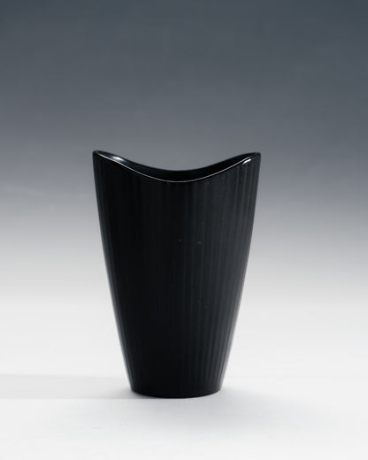 SMALL RIBBED STONEWARE VASE, UPSALA-EKEBY, 1950s