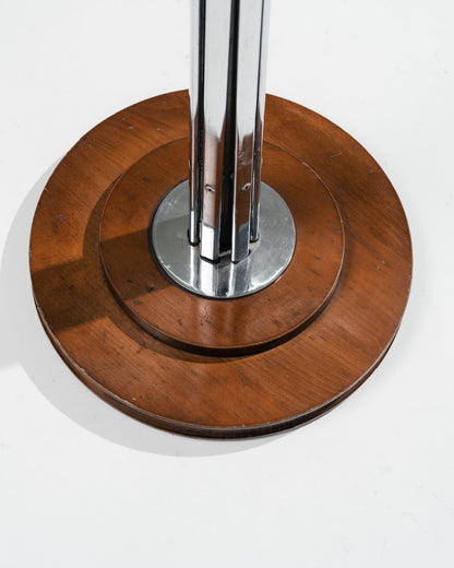 PORTE-MANTEAU SUR PIED CHROMÉ ET BOIS, 1970s