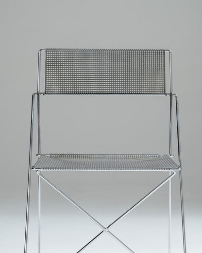 SET OF 4 'X-LINE' CHAIRS, NIELS JØRGEN HAUGESEN, MAGIS, 1970s