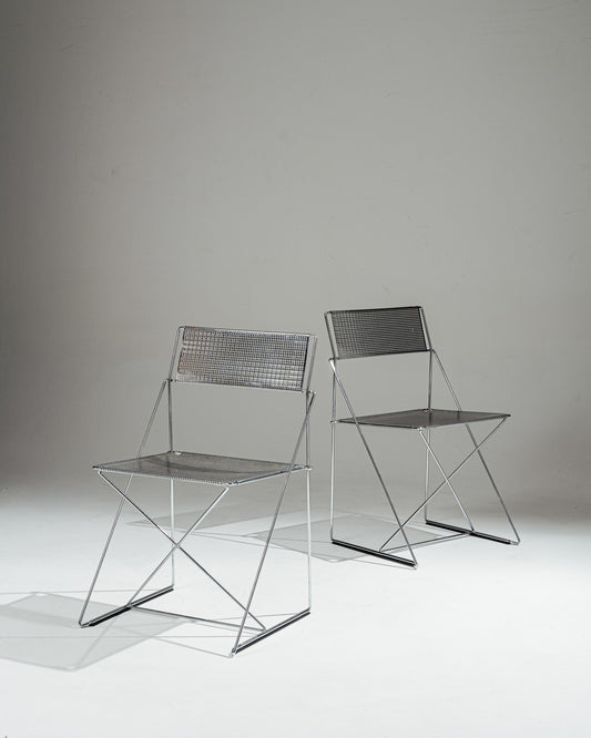 PAIRE DE CHAISES 'X-LINE', NIELS JØRGEN HAUGESEN, MAGIS, 1970s