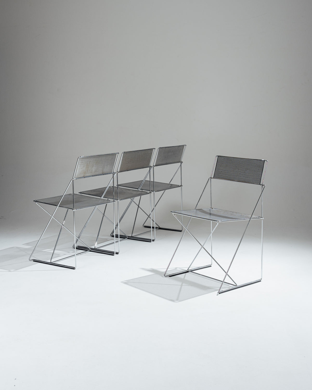 SET DE 6 CHAISES 'X-LINE', NIELS JØRGEN HAUGESEN, MAGIS, 1970s