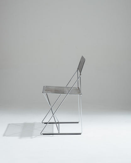 SET OF 4 'X-LINE' CHAIRS, NIELS JØRGEN HAUGESEN, MAGIS, 1970s