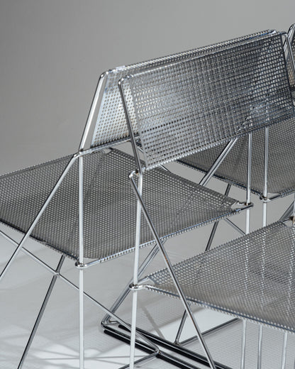 SET DE 6 CHAISES 'X-LINE', NIELS JØRGEN HAUGESEN, MAGIS, 1970s