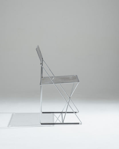 SET OF 4 'X-LINE' CHAIRS, NIELS JØRGEN HAUGESEN, MAGIS, 1970s