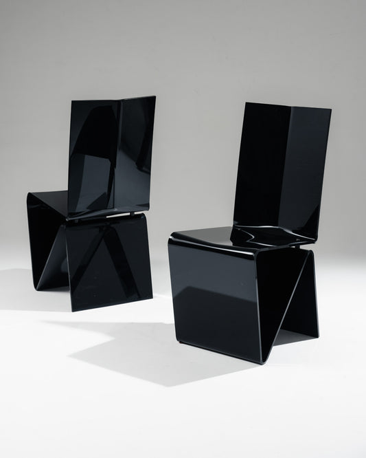 PAIRE DE CHAISES 'PLI', MAURICE MARTY, ROCHE BOBOIS, 1980s