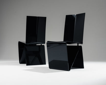 PAIRE DE CHAISES 'PLI', MAURICE MARTY, ROCHE BOBOIS, 1980s