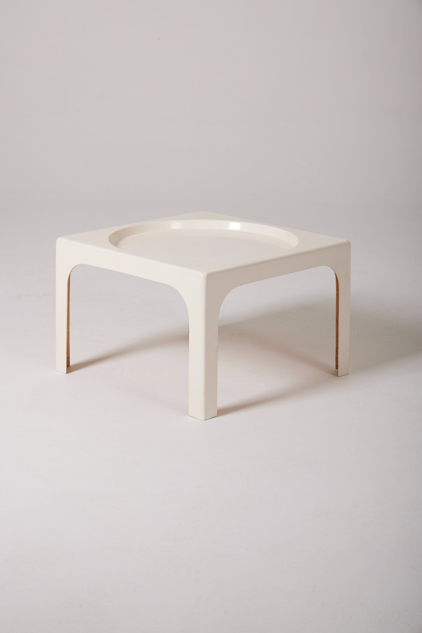 MARC BERTHIER WHITE COFFEE TABLE, 1970s