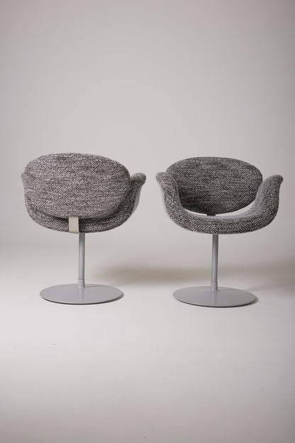 SET AUS 4 PIERRE PAULIN TWEED-SESSELN „TULIPE“, 1960er Jahre