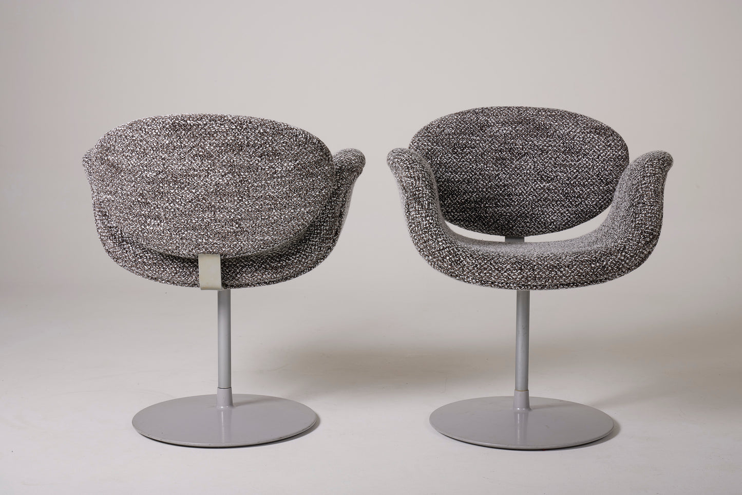 SET OF 4 TWEED "TULIPE" ARMCHAIRS PIERRE PAULIN, 1960s