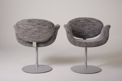 SET AUS 4 PIERRE PAULIN TWEED-SESSELN „TULIPE“, 1960er Jahre