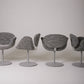 SET OF 4 TWEED "TULIPE" ARMCHAIRS PIERRE PAULIN, 1960s