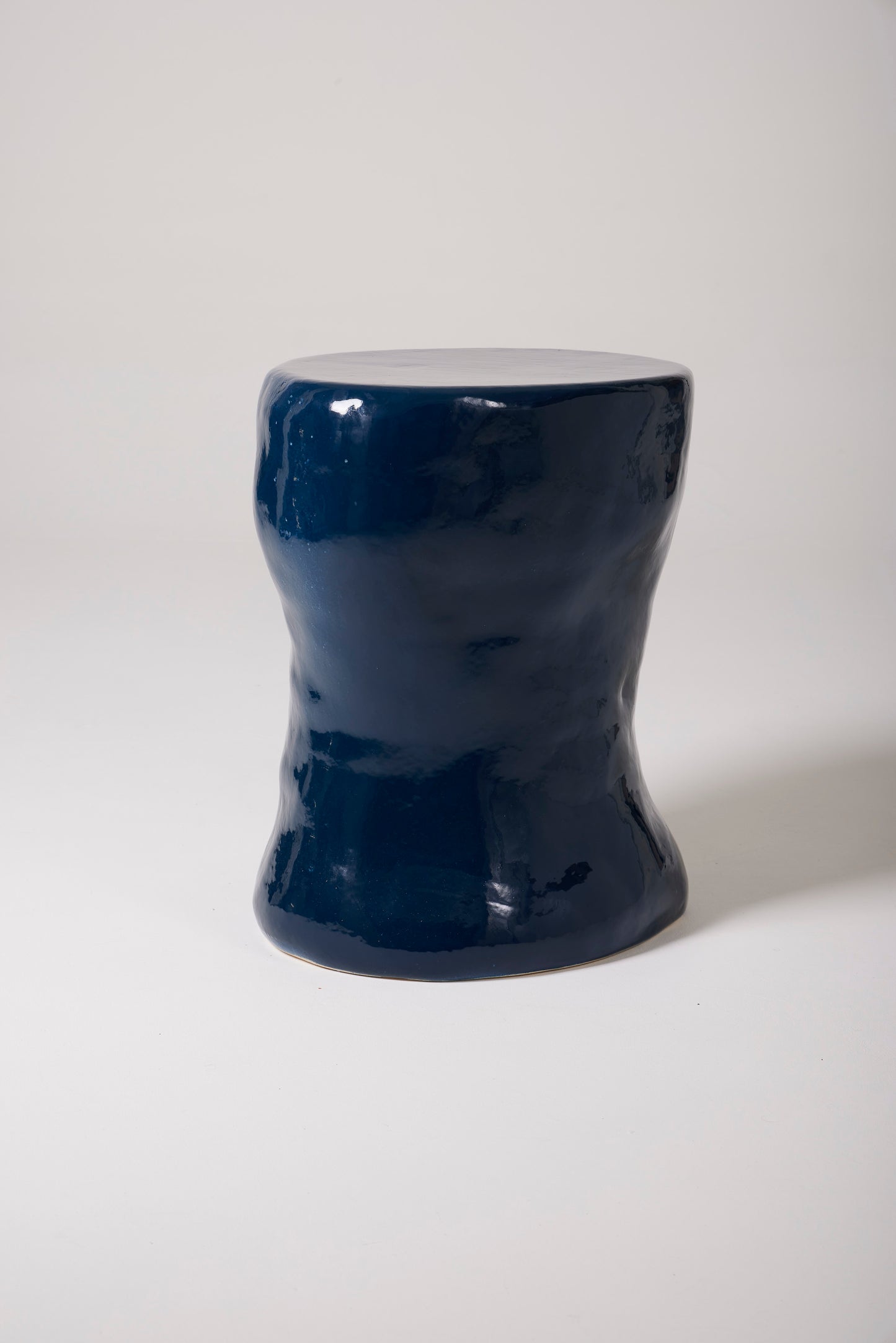 NAVY BLUE CERAMIC SIDE TABLE