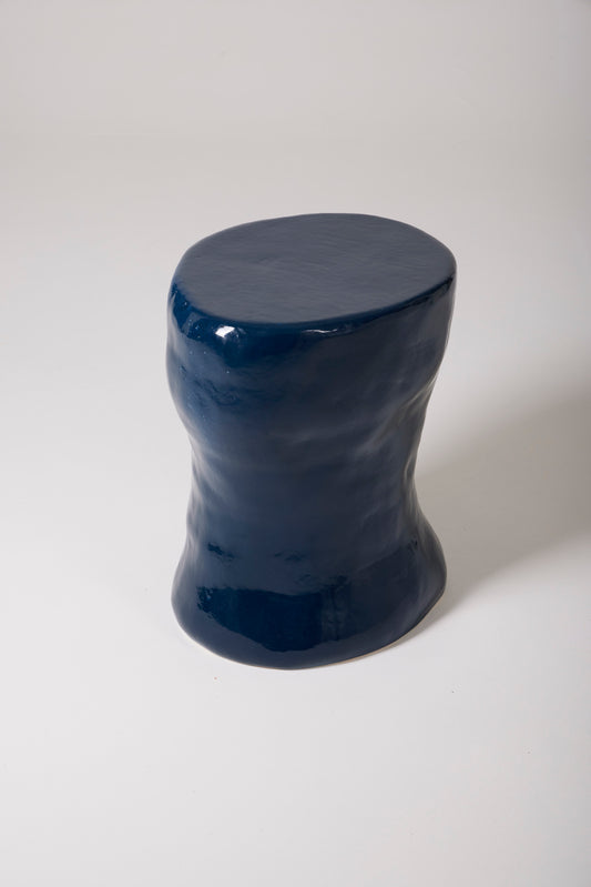 NAVY BLUE CERAMIC SIDE TABLE