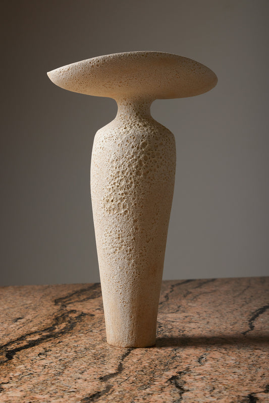 CHAMOTTÉ STONEWARE CUT VASE