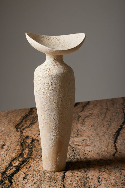 CHAMOTTÉ STONEWARE CUT VASE