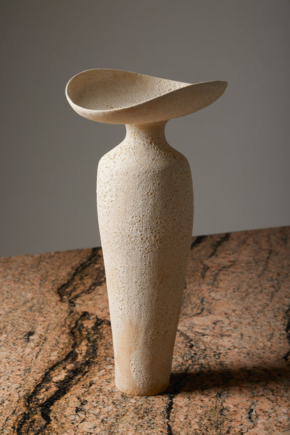 CHAMOTTÉ STONEWARE CUT VASE