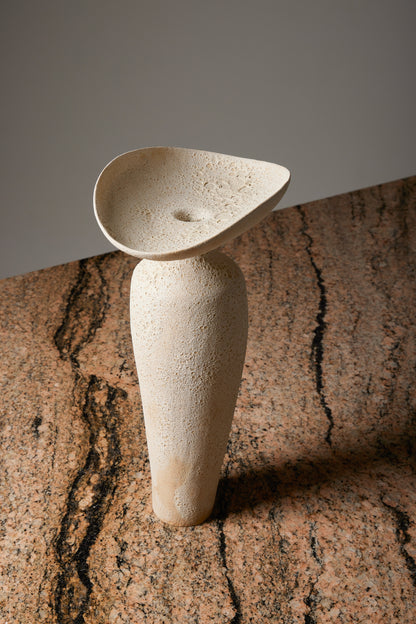 CHAMOTTÉ STONEWARE CUT VASE