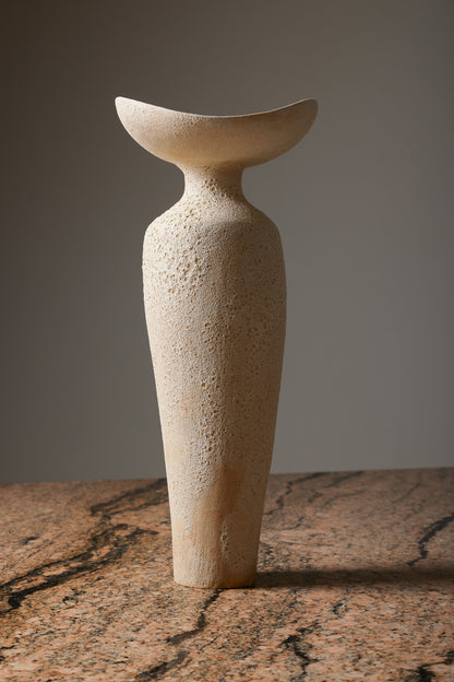 CHAMOTTÉ STONEWARE CUT VASE