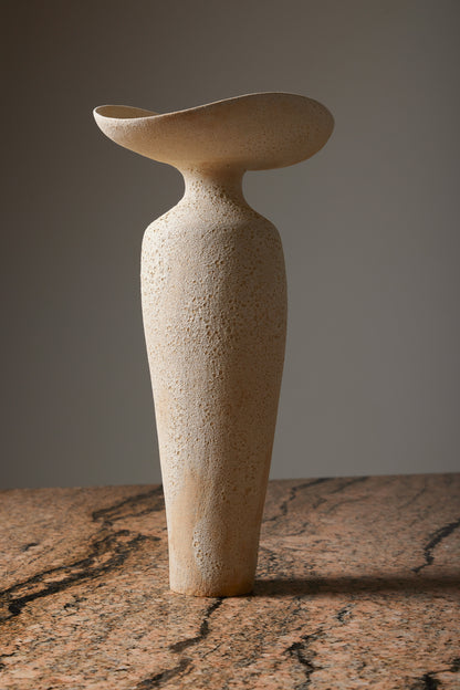 CHAMOTTÉ STONEWARE CUT VASE