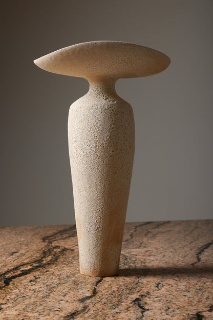 CHAMOTTÉ STONEWARE CUT VASE