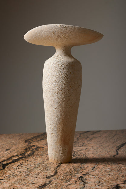 CHAMOTTÉ STONEWARE CUT VASE