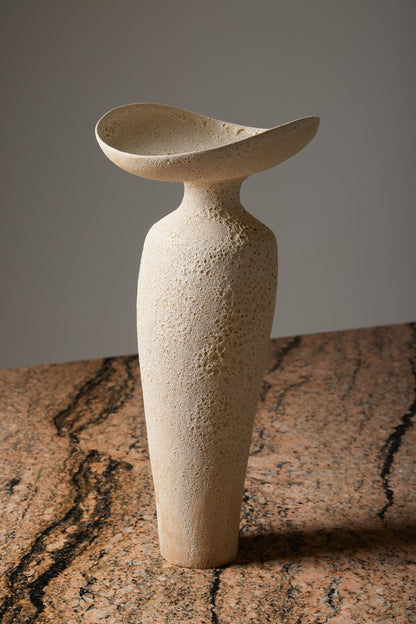 CHAMOTTÉ STONEWARE CUT VASE