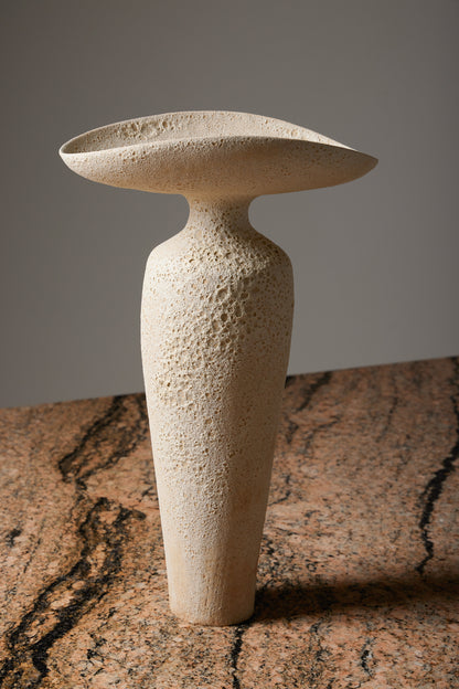 CHAMOTTÉ STONEWARE CUT VASE