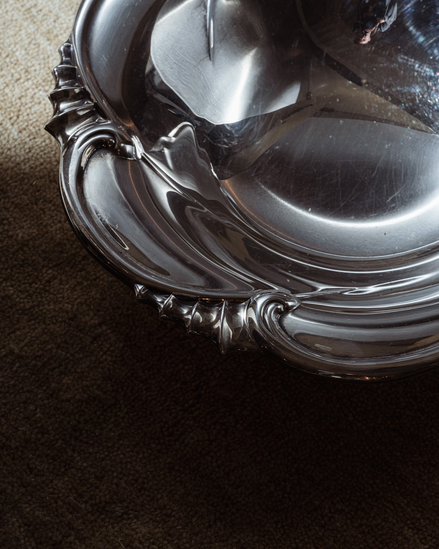 SILVER METAL BASKET, 1950s