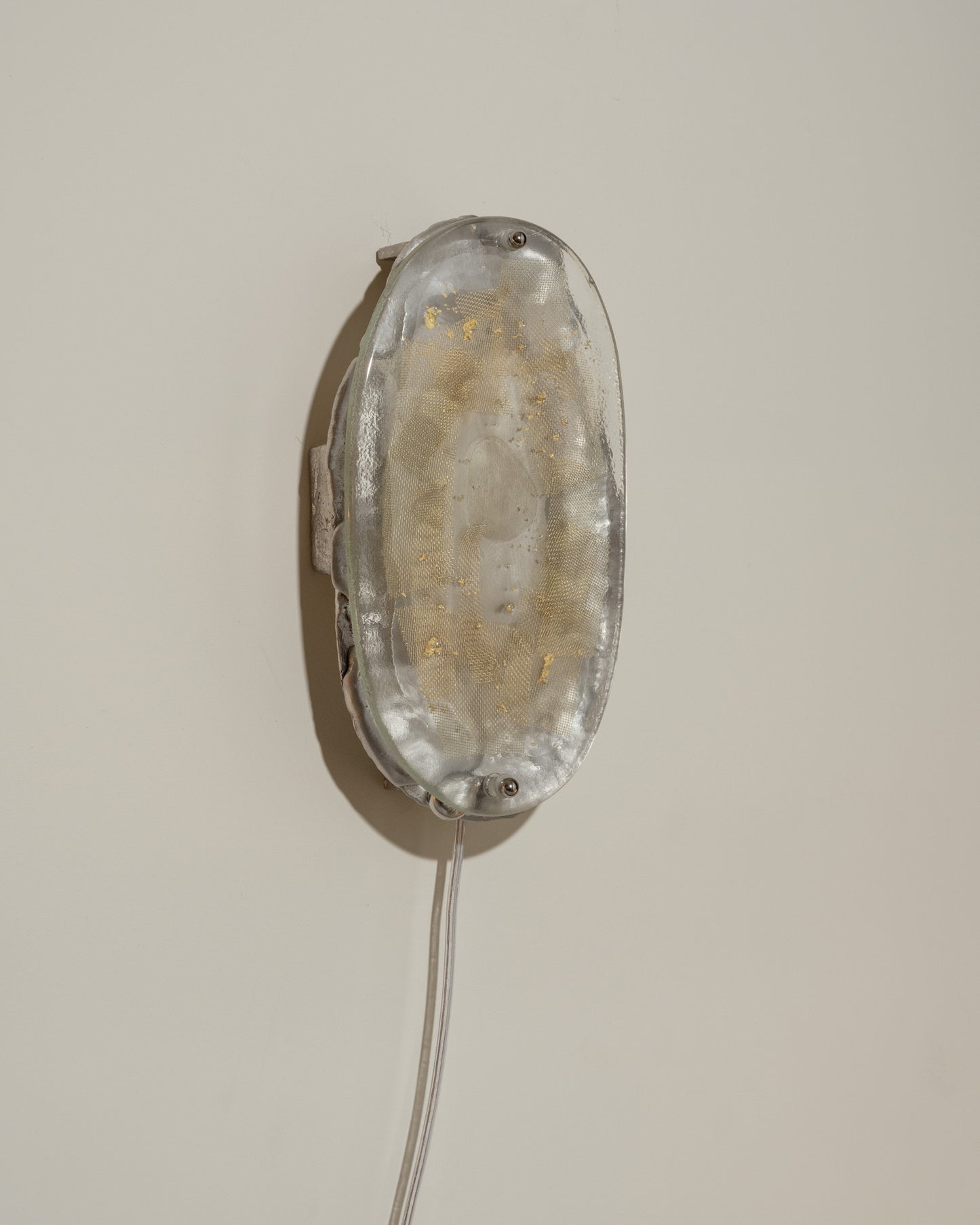 GLASS, BRASS AND ALUMINUM WALL LIGHT NO. 11