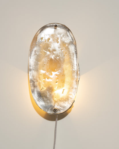 GLASS, BRASS AND ALUMINUM WALL LIGHT NO. 11