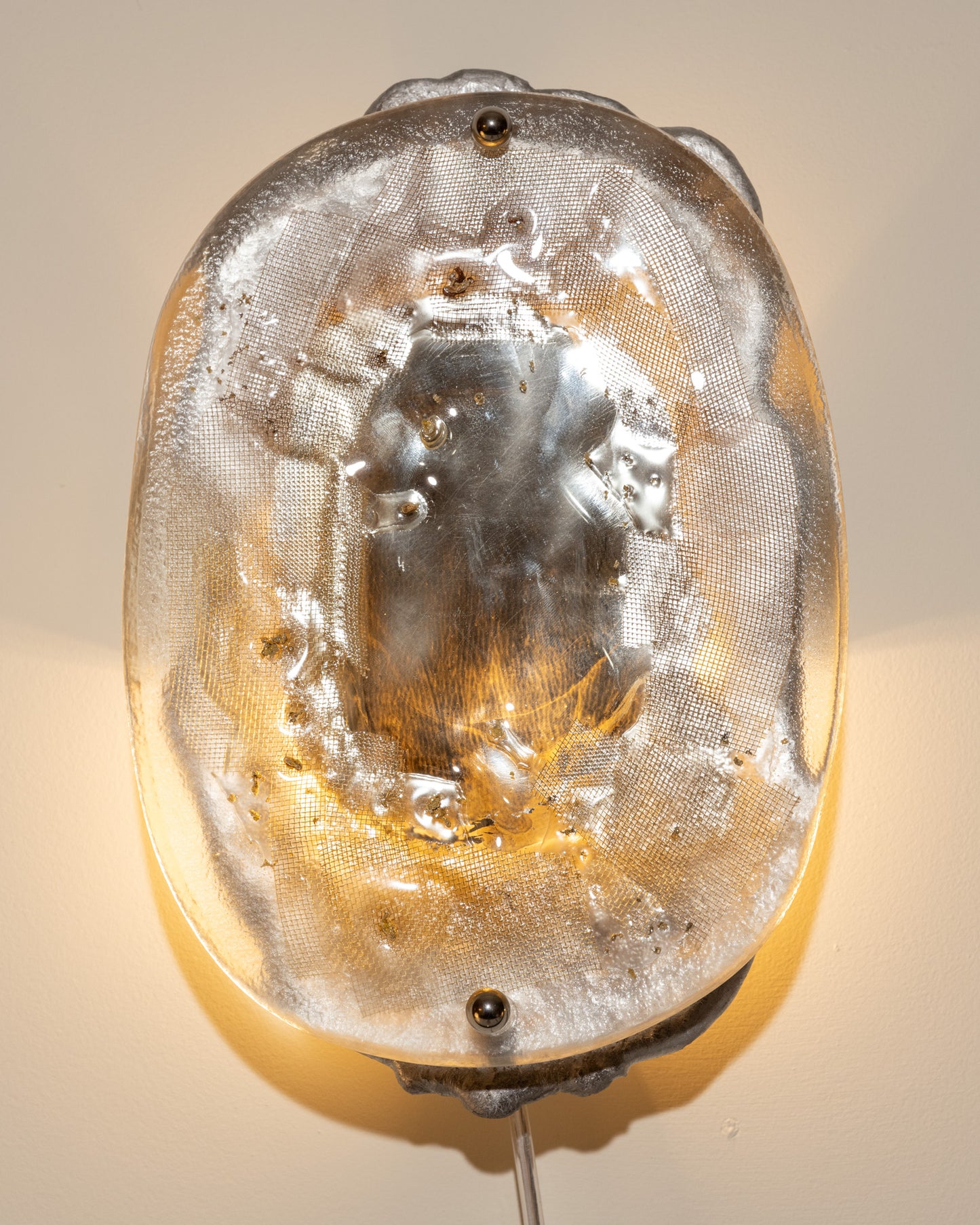 GLASS, BRASS AND ALUMINUM WALL LIGHT NO.10