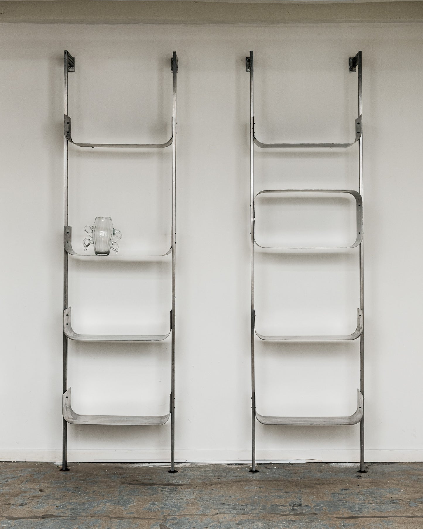 RAW STEEL WALL SHELF, 1970s