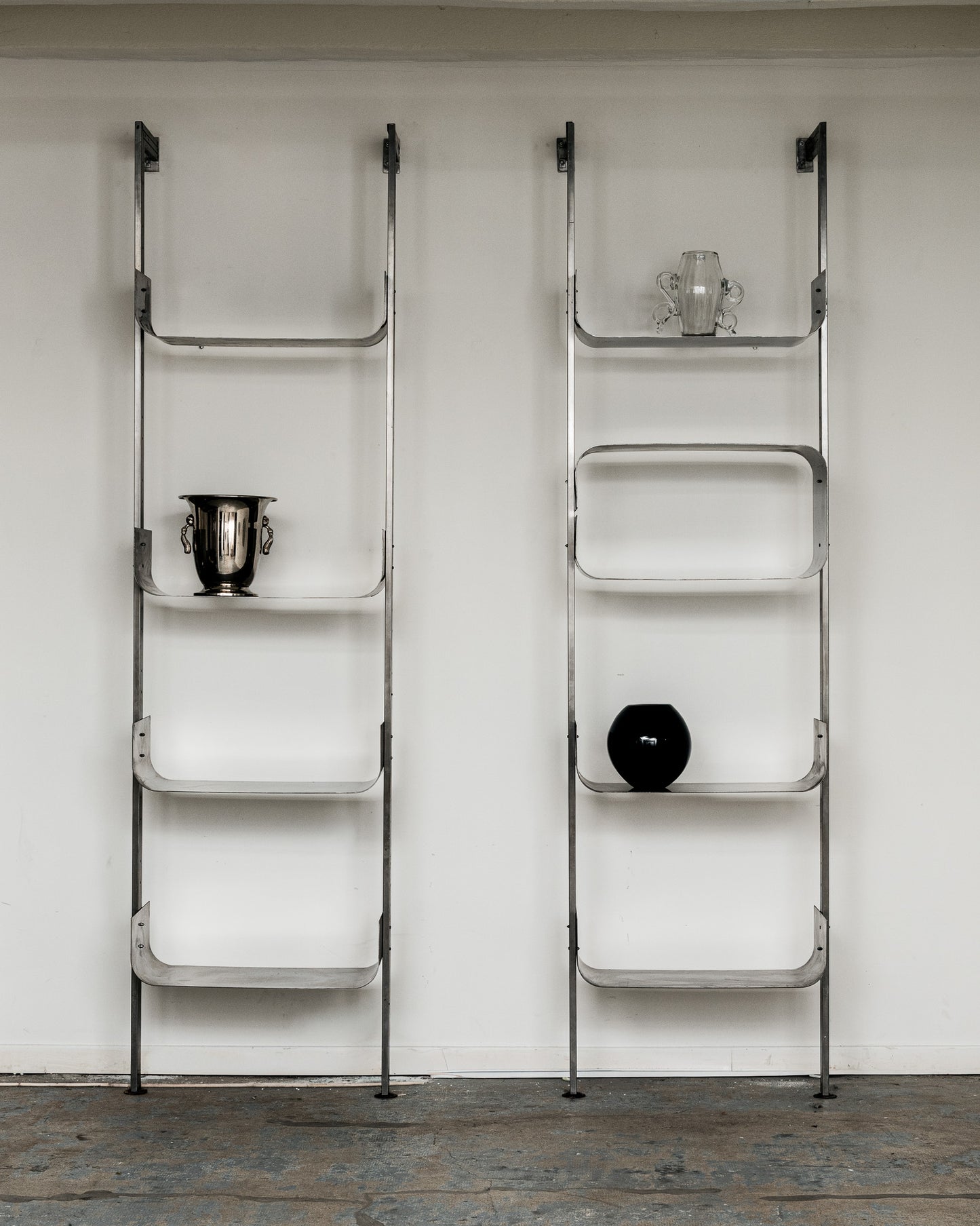 RAW STEEL WALL SHELF, 1970s